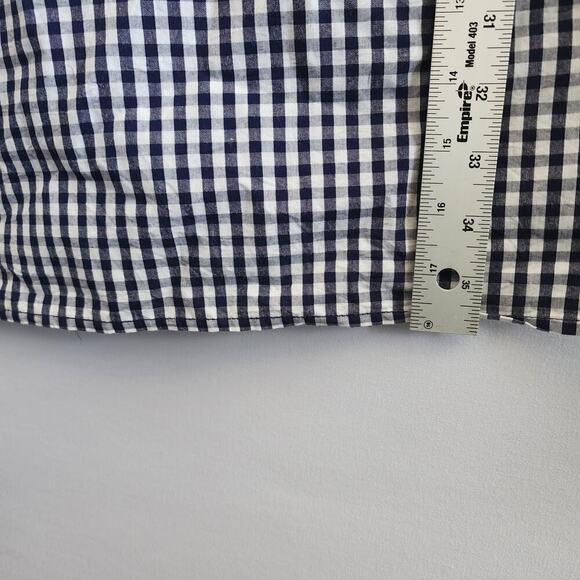 Anthropologie Forever That Girl Dress Women L Blue Gingham Mini Cottage Milkmaid - Picture 6 of 9